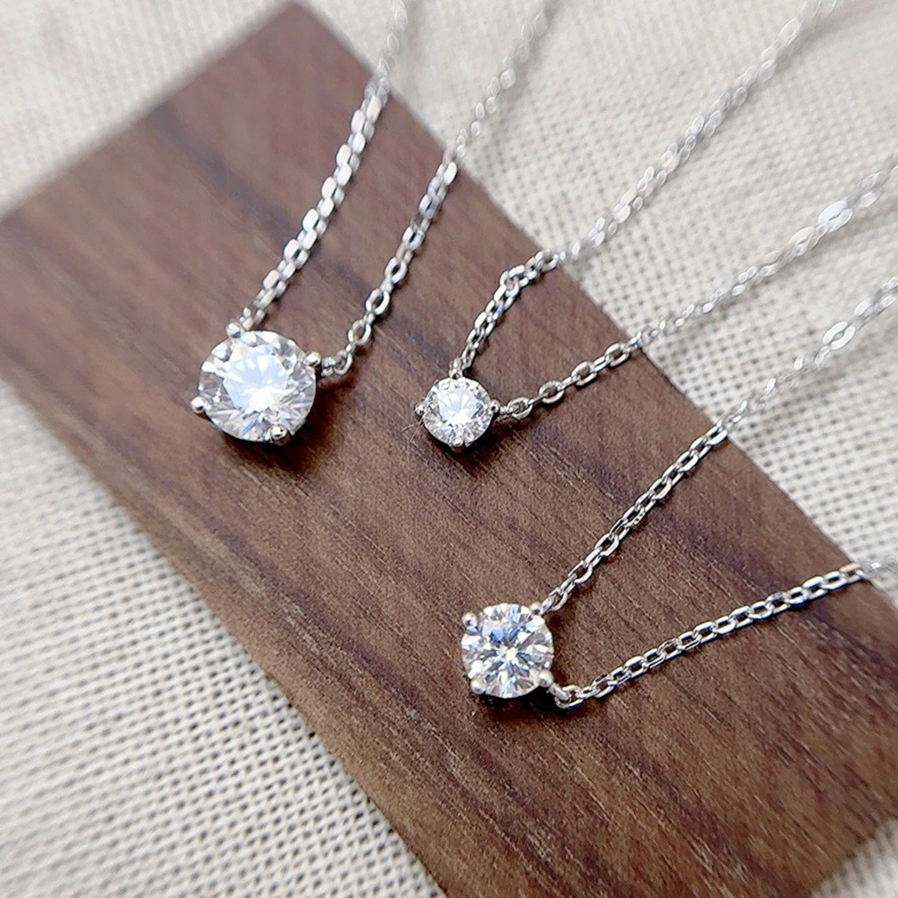 1-3ct Marquise Princess Emerald Pear Cut Women Moissanite Necklace Original 925 Sterling Silver Moissanite Diamond Jewelry Daily