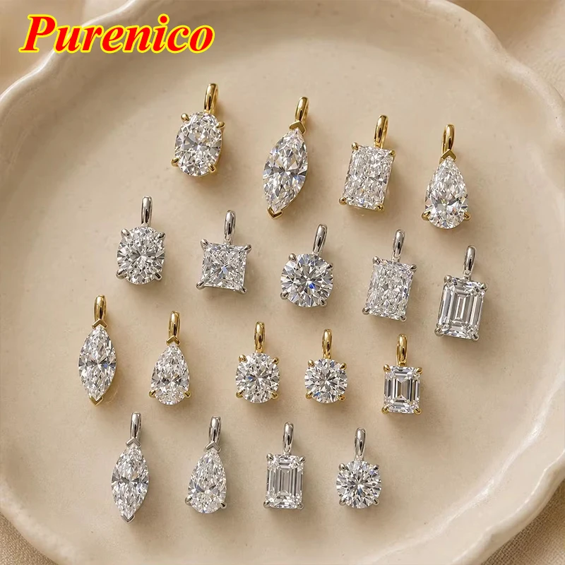 1-3ct Marquise Princess Emerald Pear Cut Women Moissanite Necklace Original 925 Sterling Silver Moissanite Diamond Jewelry Daily 1-3ct Marquise Princess Emerald Pear Cut Women Moissanite Necklace Original 925 Sterling Silver Moissanite Diamond Jewelry Daily