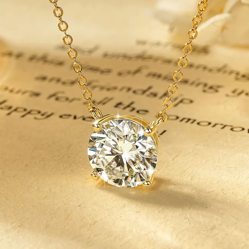 Rrjzz Solitaire D Color 4MM-11MM Moissanite Pendant Necklace for Women Certified Round Lab Imitation Diamond Necklaces Jewelry Rrjzz Solitaire D Color 4MM-11MM Moissanite Pendant Necklace for Women Certified Round Lab Imitation Diamond Necklaces Jewelry