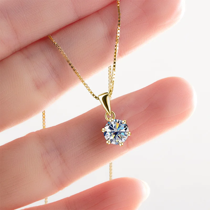 Butterflykiss 1 CT Real Moissanite Pendant Necklace For Women Top Quality 925 Sterling Silver Wedding Party Bridal Fine Jewelry Butterflykiss 1 CT Real Moissanite Pendant Necklace For Women Top Quality 925 Sterling Silver Wedding Party Bridal Fine Jewelry