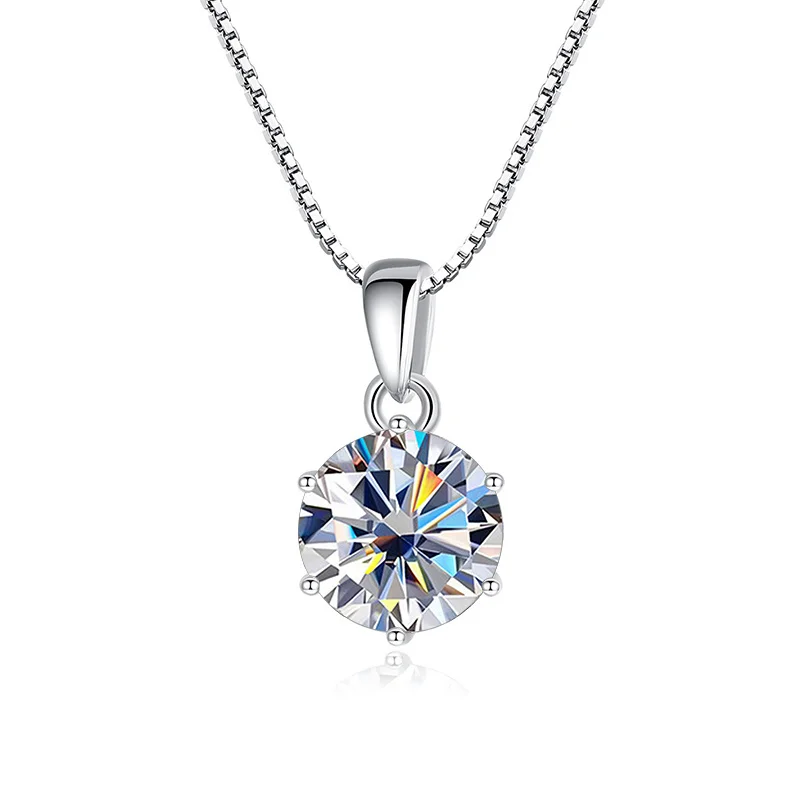 Butterflykiss 1 CT Real Moissanite Pendant Necklace For Women Top Quality 925 Sterling Silver Wedding Party Bridal Fine Jewelry Butterflykiss 1 CT Real Moissanite Pendant Necklace For Women Top Quality 925 Sterling Silver Wedding Party Bridal Fine Jewelry