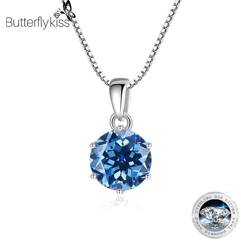 Butterflykiss 1 CT Real Moissanite Pendant Necklace For Women Top Quality 925 Sterling Silver Wedding Party Bridal Fine Jewelry Butterflykiss 1 CT Real Moissanite Pendant Necklace For Women Top Quality 925 Sterling Silver Wedding Party Bridal Fine Jewelry