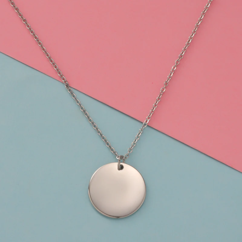Fnixtar 10pcs Stainless Steel Necklace Round Disc Circle Pendant 6-30mm For Women Adjustable Clavicle Necklace Wedding Jewelry Fnixtar 10pcs Stainless Steel Necklace Round Disc Circle Pendant 6-30mm For Women Adjustable Clavicle Necklace Wedding Jewelry