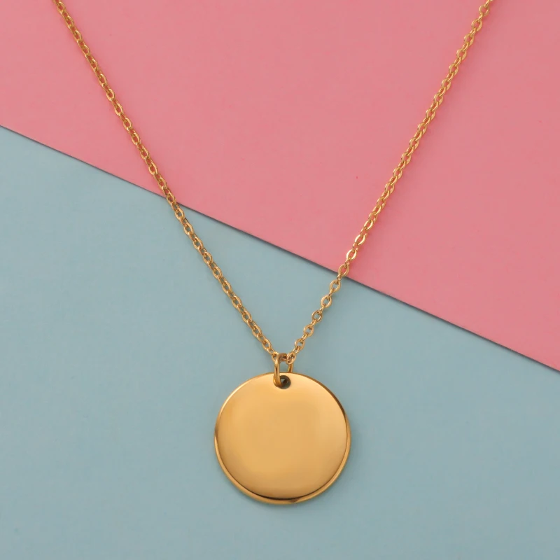 Fnixtar 10pcs Stainless Steel Necklace Round Disc Circle Pendant 6-30mm For Women Adjustable Clavicle Necklace Wedding Jewelry Fnixtar 10pcs Stainless Steel Necklace Round Disc Circle Pendant 6-30mm For Women Adjustable Clavicle Necklace Wedding Jewelry