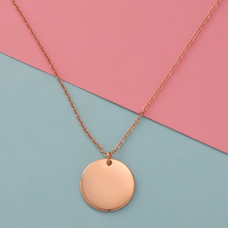 Fnixtar 10pcs Stainless Steel Necklace Round Disc Circle Pendant 6-30mm For Women Adjustable Clavicle Necklace Wedding Jewelry Fnixtar 10pcs Stainless Steel Necklace Round Disc Circle Pendant 6-30mm For Women Adjustable Clavicle Necklace Wedding Jewelry