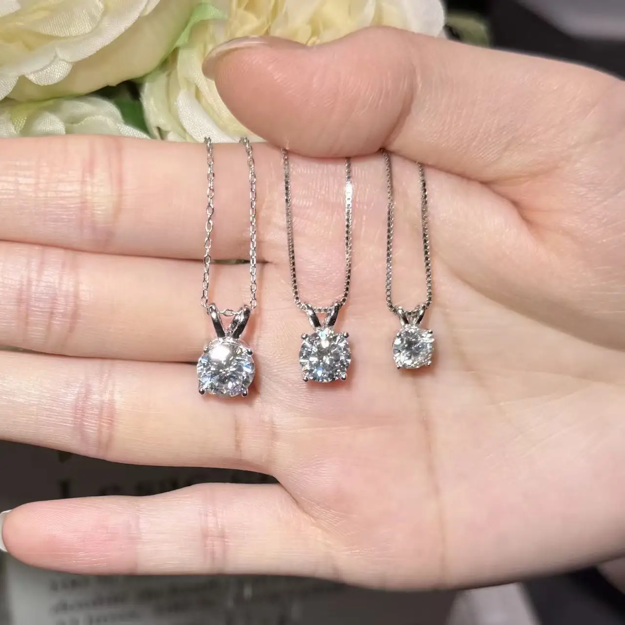 【1-5ct 10 Shapes 2 styles】Moissanite Necklace Chain925 Sterling Silver Jewelry Moissanite Diamond Chain Necklace for Women 【1-5ct 10 Shapes 2 styles】Moissanite Necklace Chain925 Sterling Silver Jewelry Moissanite Diamond Chain Necklace for Women