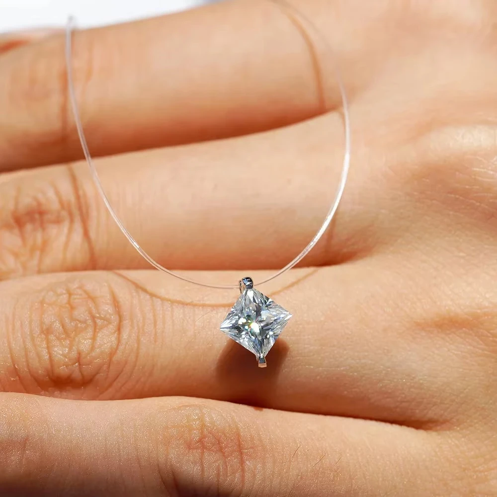 【1-5ct 10 Shapes 2 styles】Moissanite Necklace Chain925 Sterling Silver Jewelry Moissanite Diamond Chain Necklace for Women 【1-5ct 10 Shapes 2 styles】Moissanite Necklace Chain925 Sterling Silver Jewelry Moissanite Diamond Chain Necklace for Women