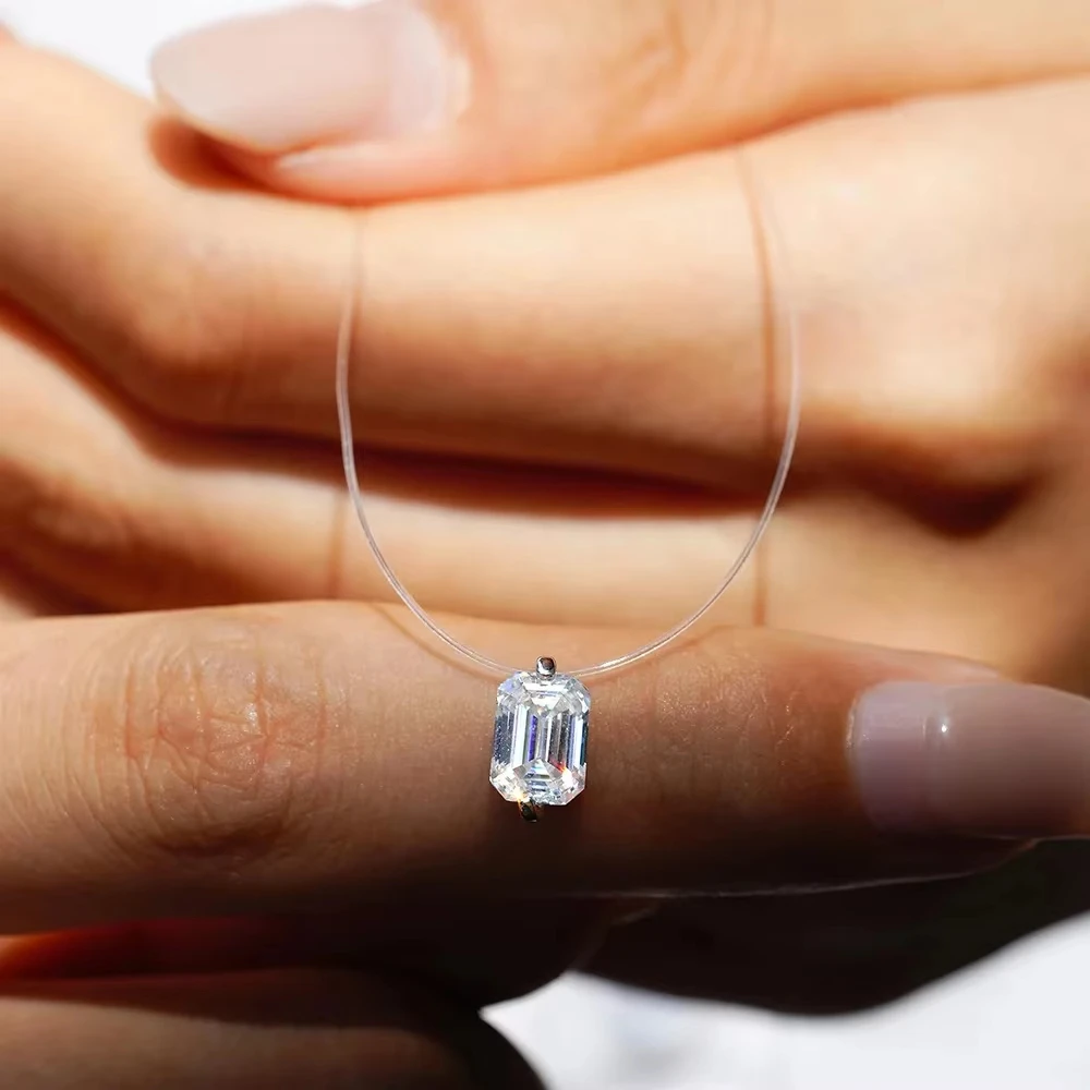 【1-5ct 10 Shapes 2 styles】Moissanite Necklace Chain925 Sterling Silver Jewelry Moissanite Diamond Chain Necklace for Women 【1-5ct 10 Shapes 2 styles】Moissanite Necklace Chain925 Sterling Silver Jewelry Moissanite Diamond Chain Necklace for Women