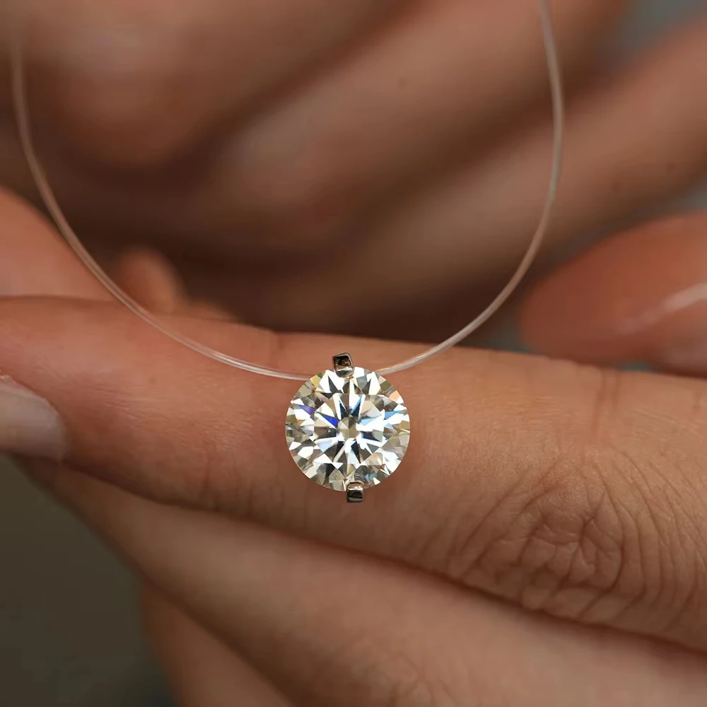 【1-5ct 10 Shapes 2 styles】Moissanite Necklace Chain925 Sterling Silver Jewelry Moissanite Diamond Chain Necklace for Women 【1-5ct 10 Shapes 2 styles】Moissanite Necklace Chain925 Sterling Silver Jewelry Moissanite Diamond Chain Necklace for Women