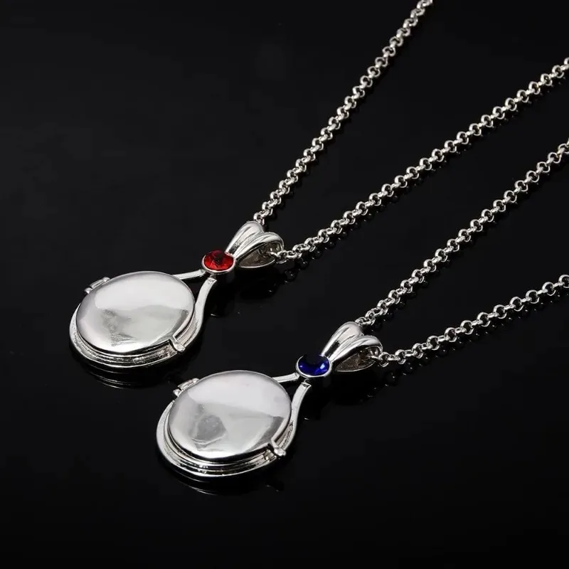 Mermaid Locket Necklace Silver Stainless Steel H2O Medallion Mermaid Pendant Jewellery Necklaces Set of 3 Types for Women Girls