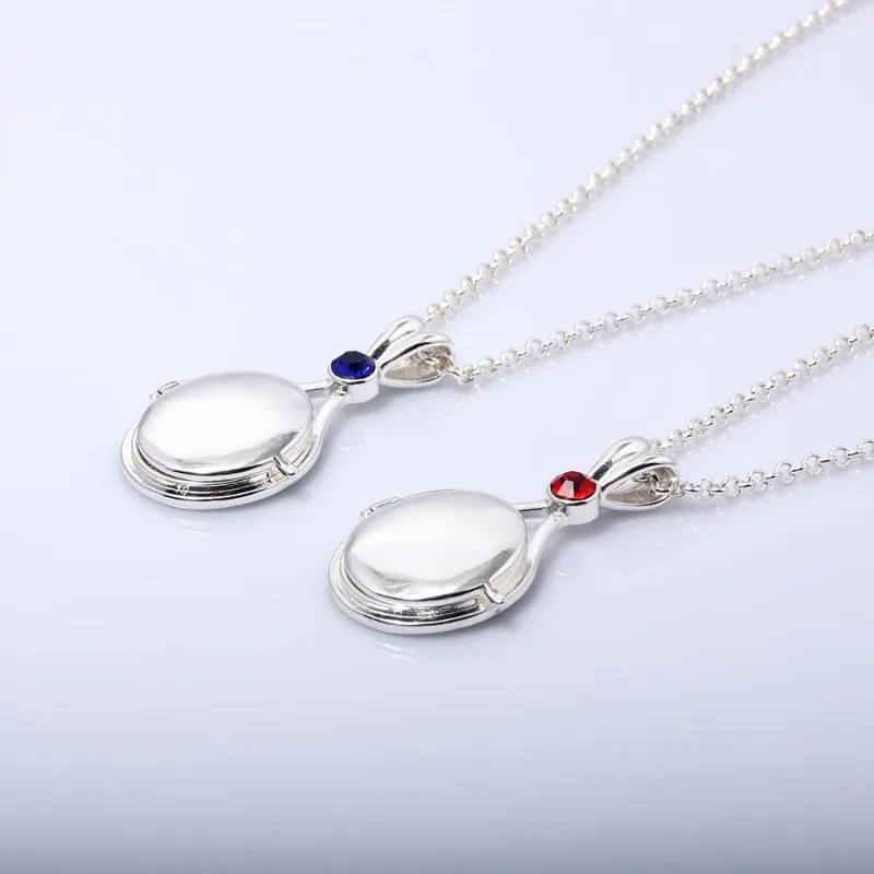 Mermaid Locket Necklace Silver Stainless Steel H2O Medallion Mermaid Pendant Jewellery Necklaces Set of 3 Types for Women Girls