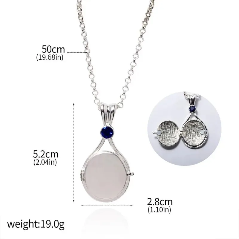 Mermaid Locket Necklace Silver Stainless Steel H2O Medallion Mermaid Pendant Jewellery Necklaces Set of 3 Types for Women Girls