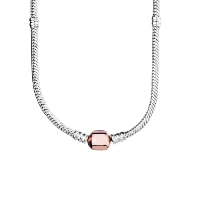 Hot sale 925% sterling silver heart round snake bone necklace 40-60CM women's High quality DIY jewellery suitable for banquets