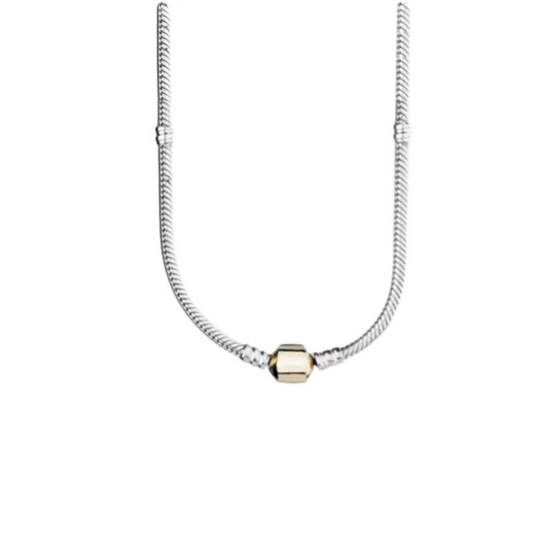 Hot sale 925% sterling silver heart round snake bone necklace 40-60CM women's High quality DIY jewellery suitable for banquets