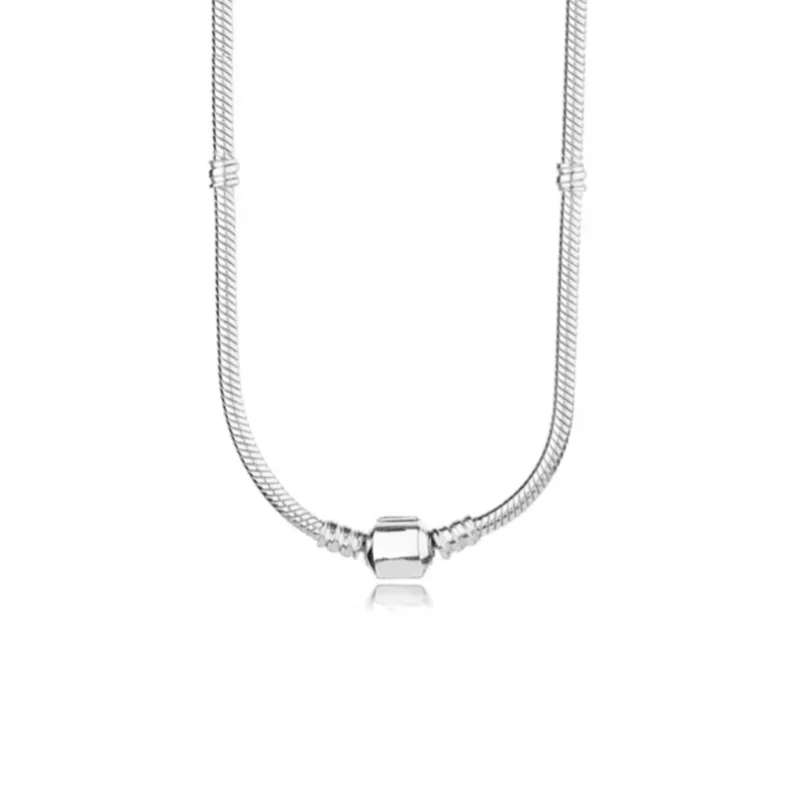 Hot sale 925% sterling silver heart round snake bone necklace 40-60CM women's High quality DIY jewellery suitable for banquets