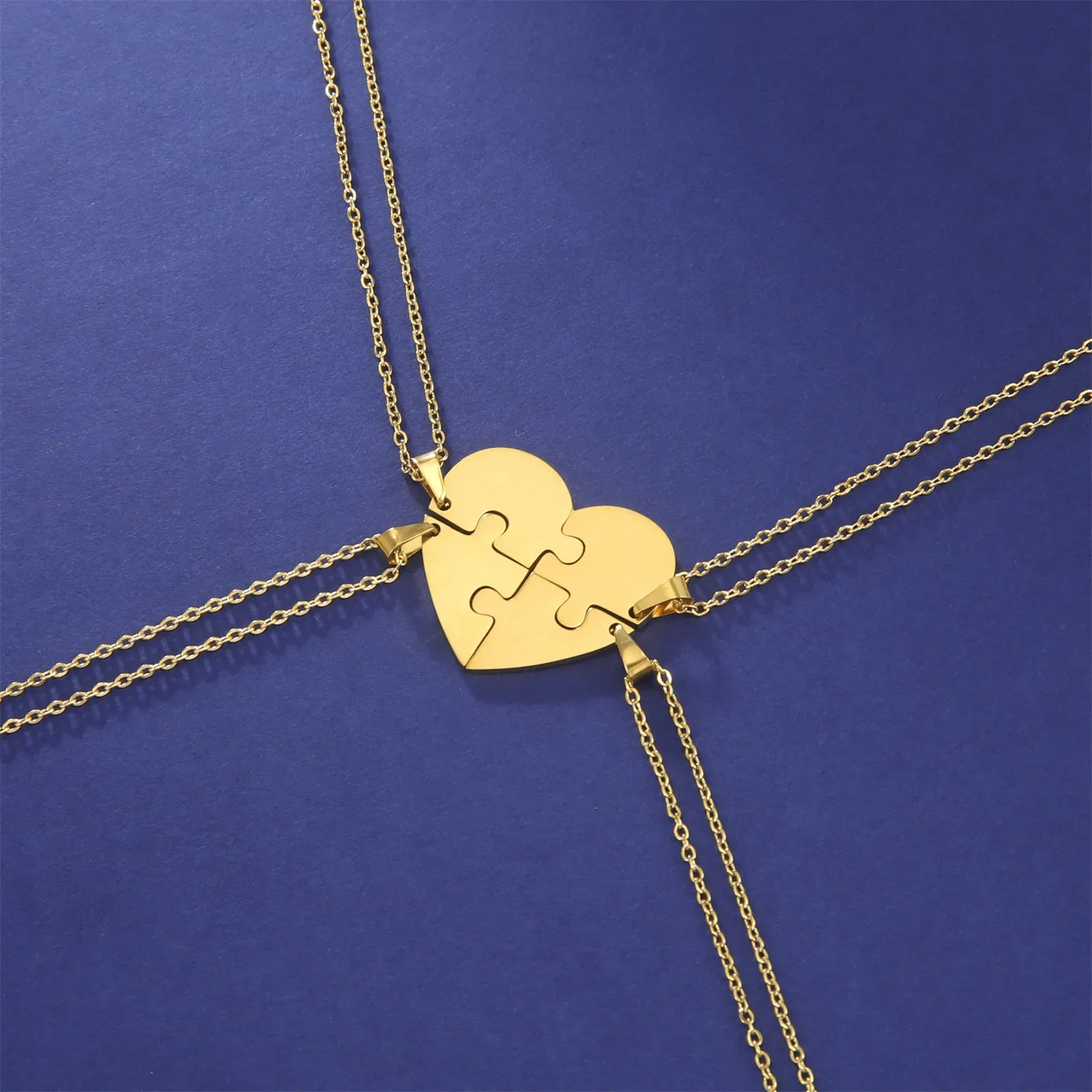 Dreamtimes Love Heart Puzzle Pendant Necklace 2/3/4/5/6 Pieces Stainless Steel Women Men Jewelry Lover Family Friends Gifts Dreamtimes Love Heart Puzzle Pendant Necklace 2/3/4/5/6 Pieces Stainless Steel Women Men Jewelry Lover Family Friends Gifts