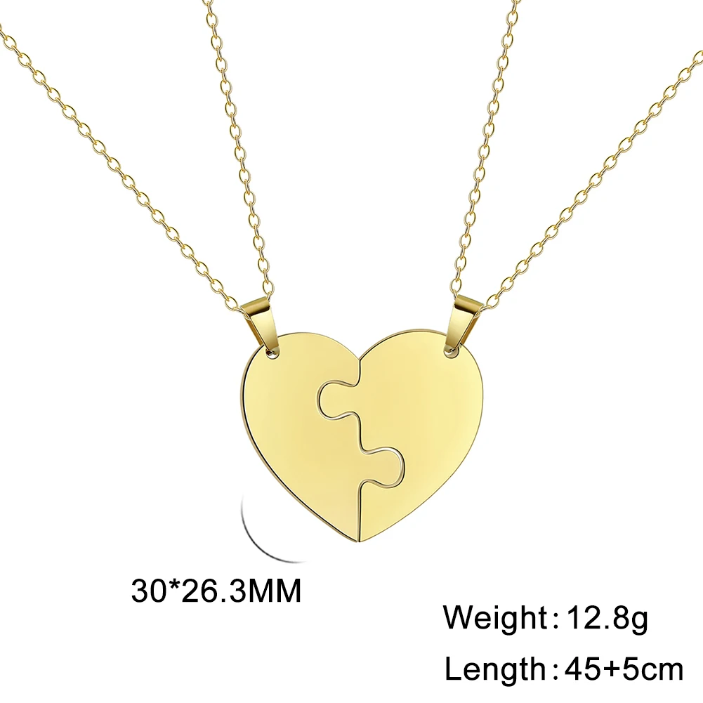 Dreamtimes Love Heart Puzzle Pendant Necklace 2/3/4/5/6 Pieces Stainless Steel Women Men Jewelry Lover Family Friends Gifts Dreamtimes Love Heart Puzzle Pendant Necklace 2/3/4/5/6 Pieces Stainless Steel Women Men Jewelry Lover Family Friends Gifts
