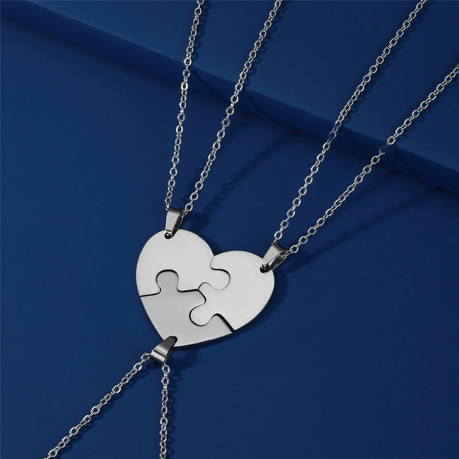 Dreamtimes Love Heart Puzzle Pendant Necklace 2/3/4/5/6 Pieces Stainless Steel Women Men Jewelry Lover Family Friends Gifts Dreamtimes Love Heart Puzzle Pendant Necklace 2/3/4/5/6 Pieces Stainless Steel Women Men Jewelry Lover Family Friends Gifts