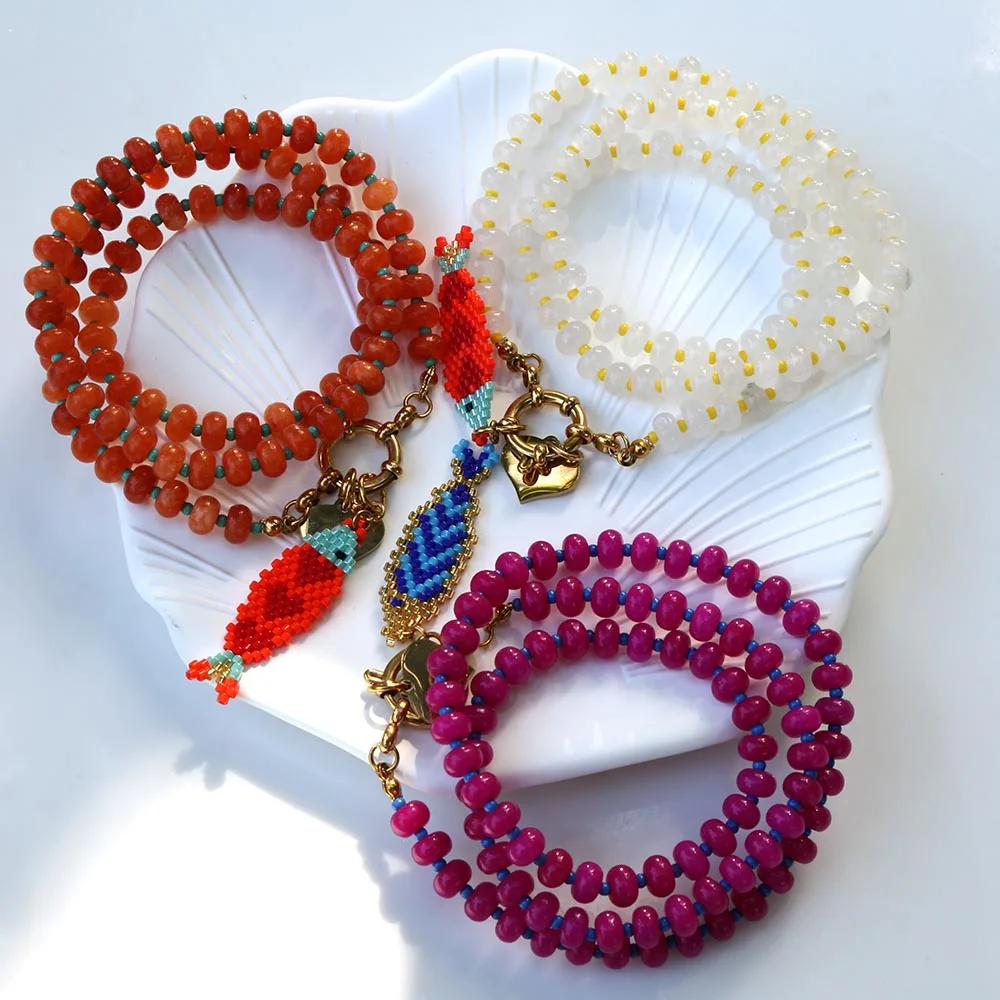 The latest Bohemian resort style jewelry colorful hand-woven fish pendant necklace with stainless steel accessories The latest Bohemian resort style jewelry colorful hand-woven fish pendant necklace with stainless steel accessories