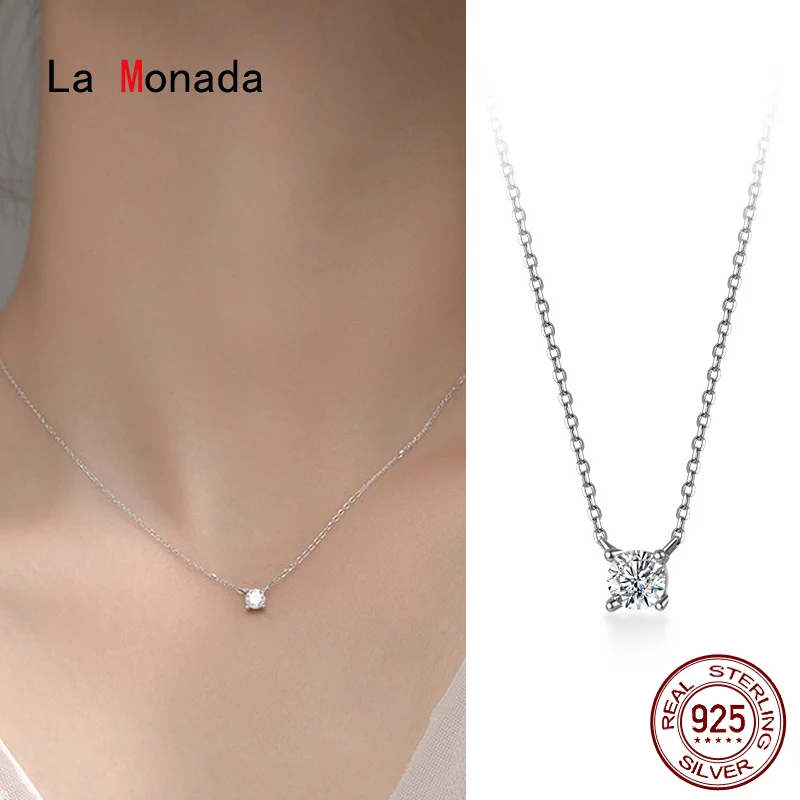 La Monada 38+4.8cm Silver Necklace For Women Fine Silver 925 Jewelry Fashion Neck Minimalist Pendants 925 Silver Chains Woman La Monada 38+4.8cm Silver Necklace For Women Fine Silver 925 Jewelry Fashion Neck Minimalist Pendants 925 Silver Chains Woman