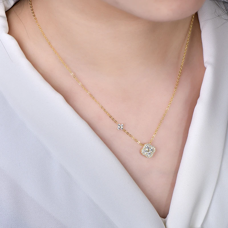 Rrjzz GRA Certified D-Color VVS1 Moissanite Pendant Necklace Lab Created Imitation Diamond for Women Charm Necklace Jewelry Gift Rrjzz GRA Certified D-Color VVS1 Moissanite Pendant Necklace Lab Created Imitation Diamond for Women Charm Necklace Jewelry Gift