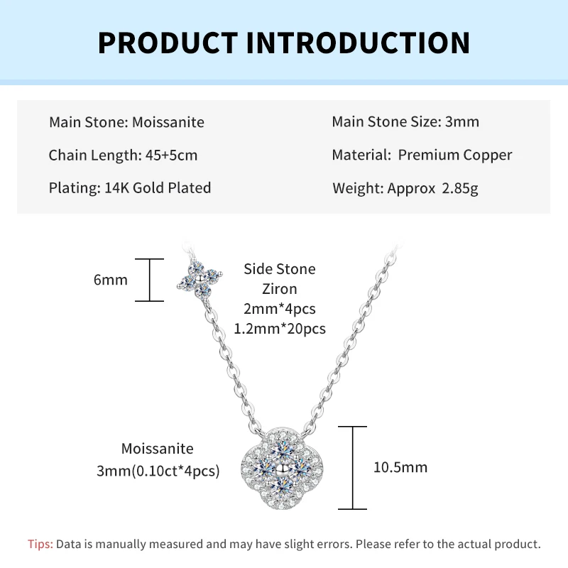 Rrjzz GRA Certified D-Color VVS1 Moissanite Pendant Necklace Lab Created Imitation Diamond for Women Charm Necklace Jewelry Gift Rrjzz GRA Certified D-Color VVS1 Moissanite Pendant Necklace Lab Created Imitation Diamond for Women Charm Necklace Jewelry Gift