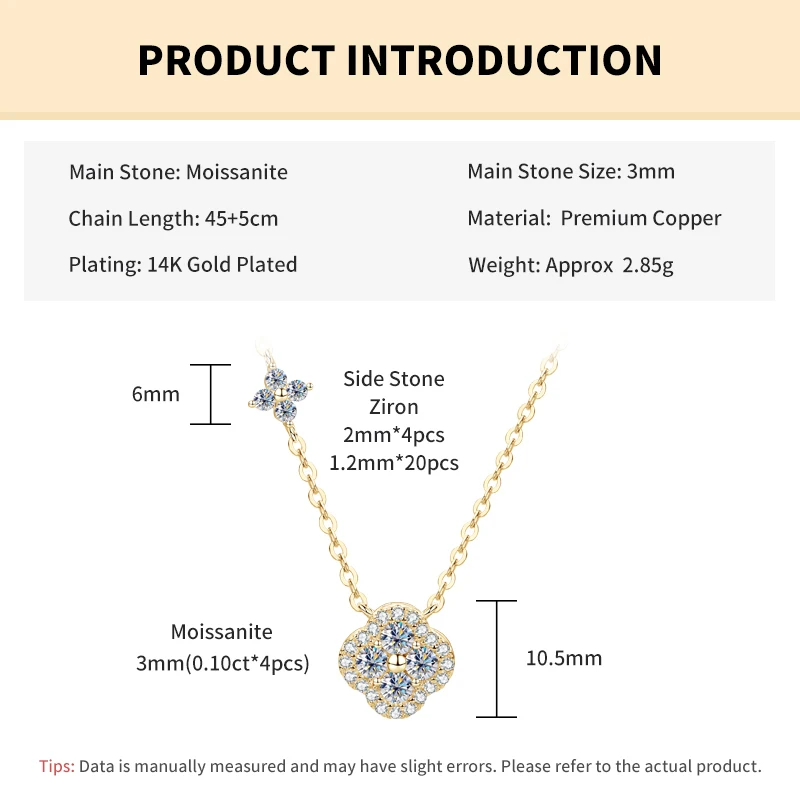 Rrjzz GRA Certified D-Color VVS1 Moissanite Pendant Necklace Lab Created Imitation Diamond for Women Charm Necklace Jewelry Gift Rrjzz GRA Certified D-Color VVS1 Moissanite Pendant Necklace Lab Created Imitation Diamond for Women Charm Necklace Jewelry Gift