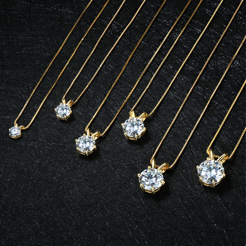 Lnngy Certified 0.5ct–5ct Moissanite Necklace Sparkling Solitaire Lab-Grown Diamond Pendant Necklaces for Women Daily Jewelry