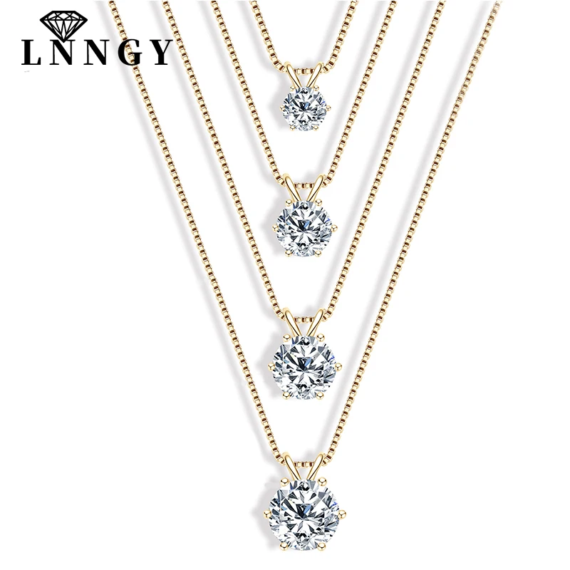 Lnngy Certified 0.5ct–5ct Moissanite Necklace Sparkling Solitaire Lab-Grown Diamond Pendant Necklaces for Women Daily Jewelry Lnngy Certified 0.5ct–5ct Moissanite Necklace Sparkling Solitaire Lab-Grown Diamond Pendant Necklaces for Women Daily Jewelry