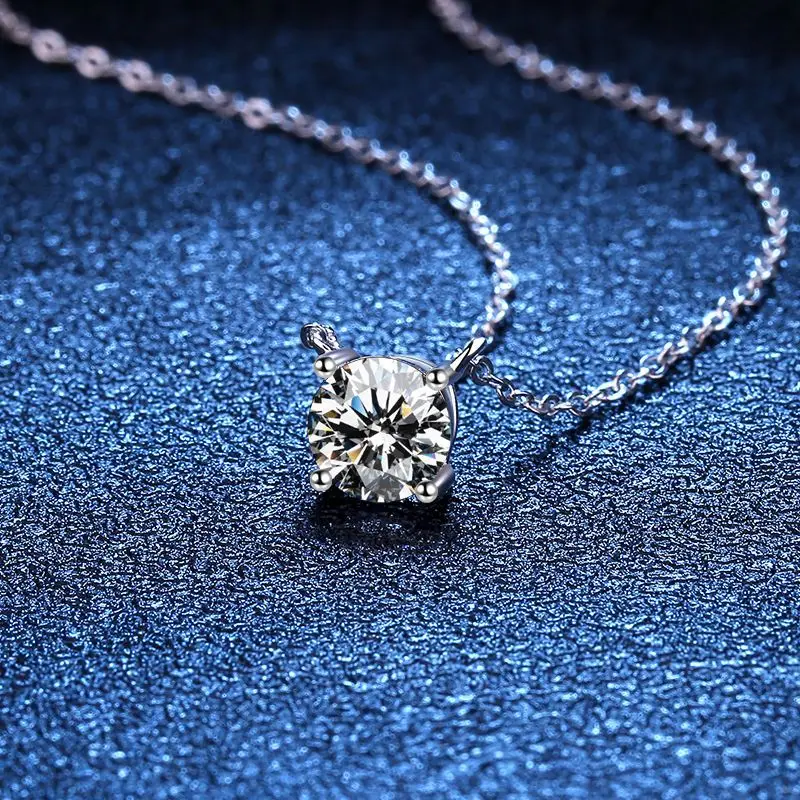 100% Moissanite 925 Sterling Silver Necklace Pendan Classics for Women Exquisite Wedding Jewelry Accessories Fashion Gifts