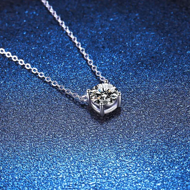100% Moissanite 925 Sterling Silver Necklace Pendan Classics for Women Exquisite Wedding Jewelry Accessories Fashion Gifts