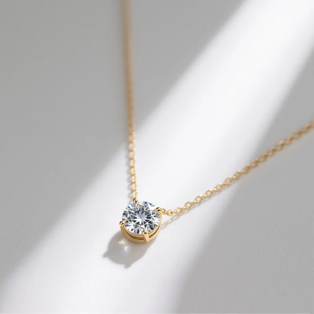 100% Moissanite 925 Sterling Silver Necklace Pendan Classics for Women Exquisite Wedding Jewelry Accessories Fashion Gifts