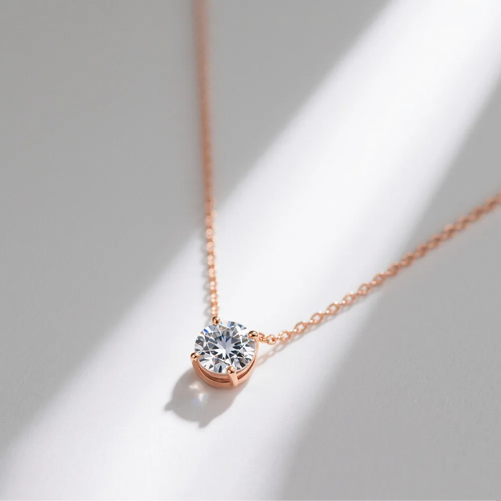 100% Moissanite 925 Sterling Silver Necklace Pendan Classics for Women Exquisite Wedding Jewelry Accessories Fashion Gifts