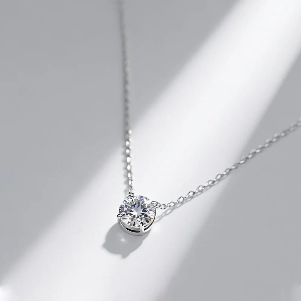 100% Moissanite 925 Sterling Silver Necklace Pendan Classics for Women Exquisite Wedding Jewelry Accessories Fashion Gifts