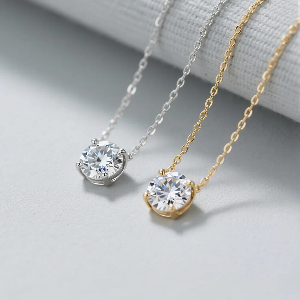 100% Moissanite 925 Sterling Silver Necklace Pendan Classics for Women Exquisite Wedding Jewelry Accessories Fashion Gifts