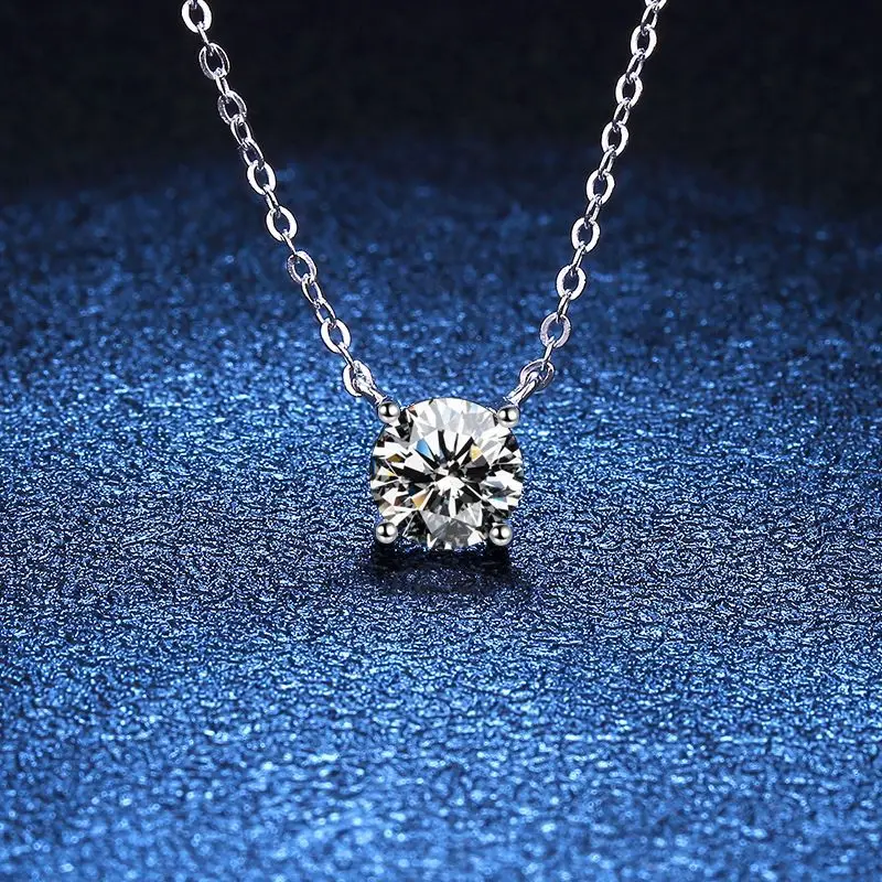 100% Moissanite 925 Sterling Silver Necklace Pendan Classics for Women Exquisite Wedding Jewelry Accessories Fashion Gifts