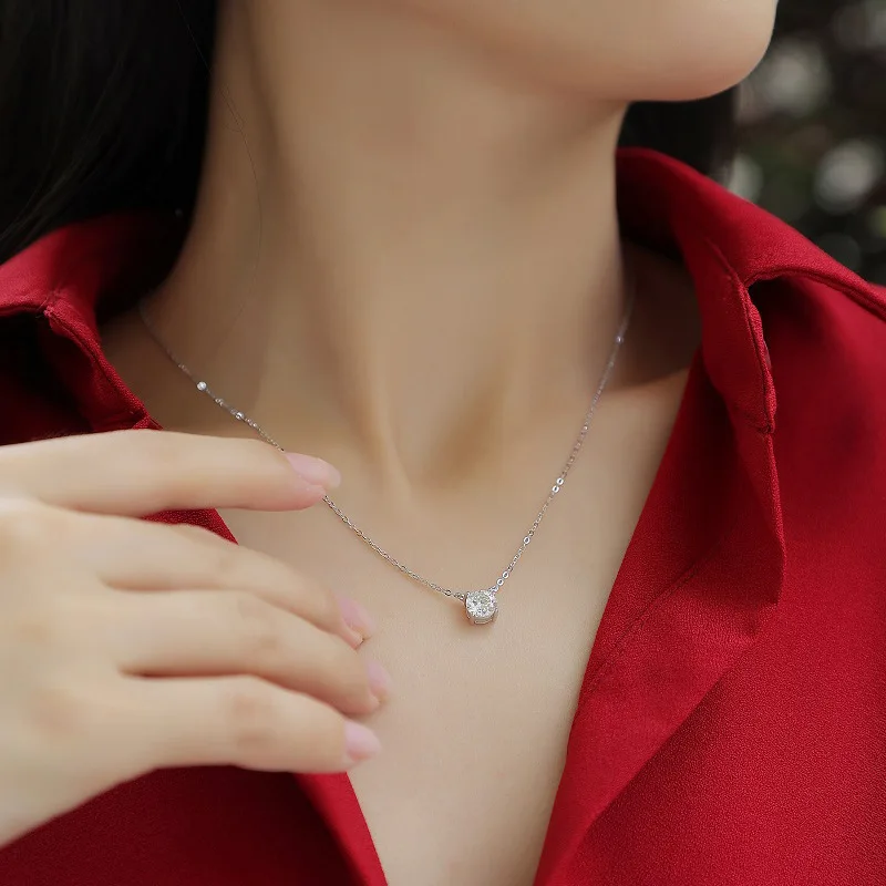 Moissanite Dia 6.5mm 0.5-5CT Woman Pendant Sier Necklace For Women Chains Party Bridal Fine Jewelry 925sterling Silver Necklace Moissanite Dia 6.5mm 0.5-5CT Woman Pendant Sier Necklace For Women Chains Party Bridal Fine Jewelry 925sterling Silver Necklace