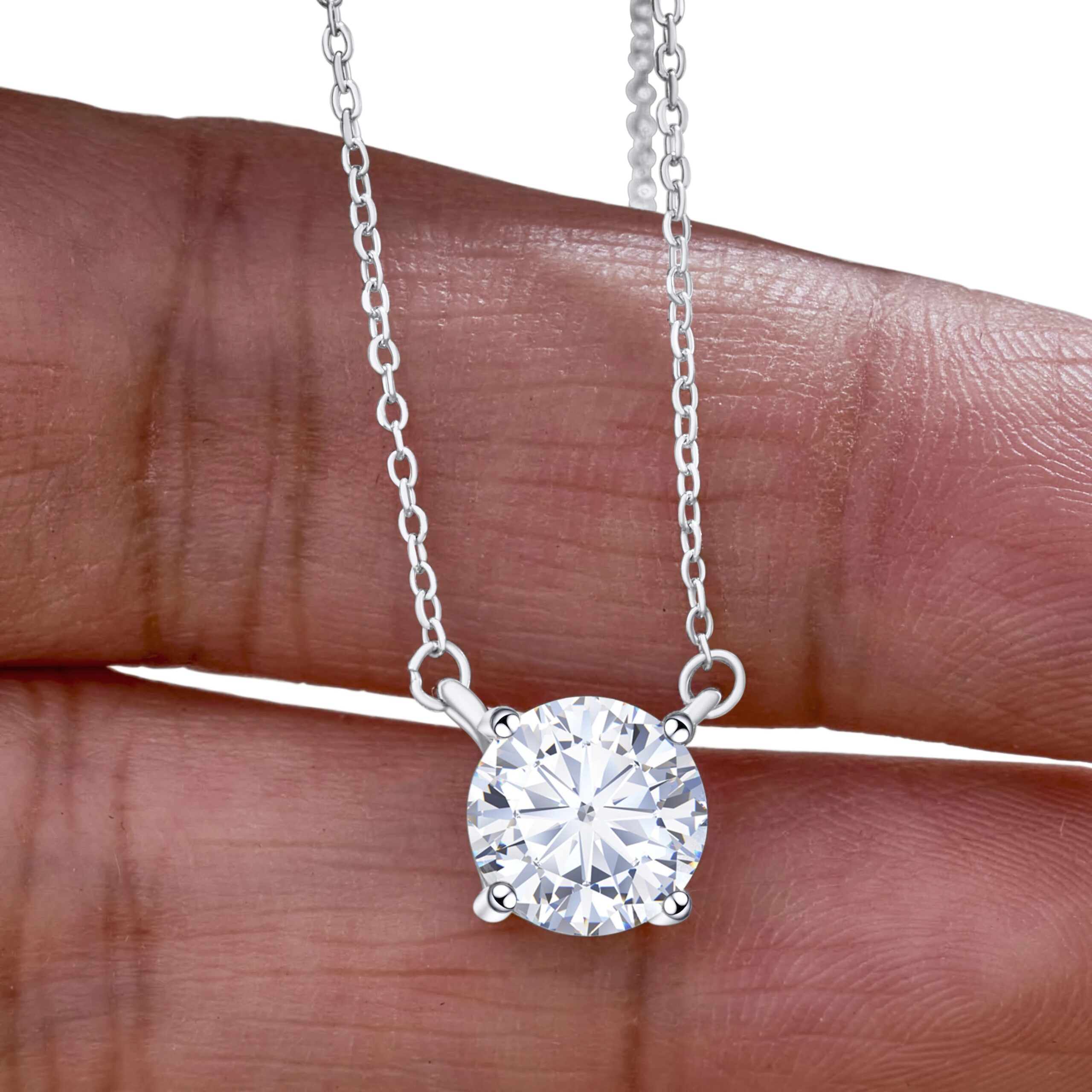 Moissanite Dia 6.5mm 0.5-5CT Woman Pendant Sier Necklace For Women Chains Party Bridal Fine Jewelry 925sterling Silver Necklace