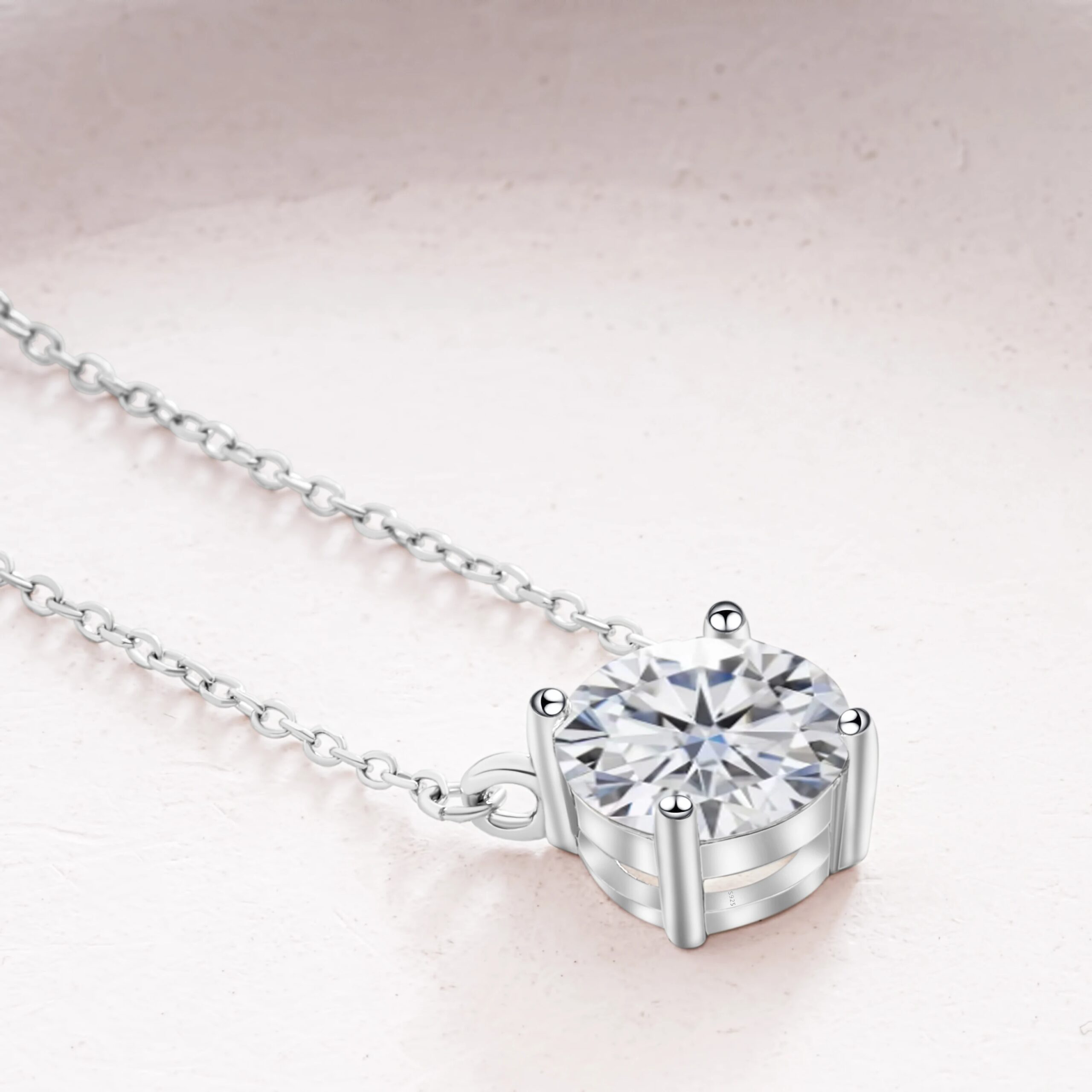 Moissanite Dia 6.5mm 0.5-5CT Woman Pendant Sier Necklace For Women Chains Party Bridal Fine Jewelry 925sterling Silver Necklace