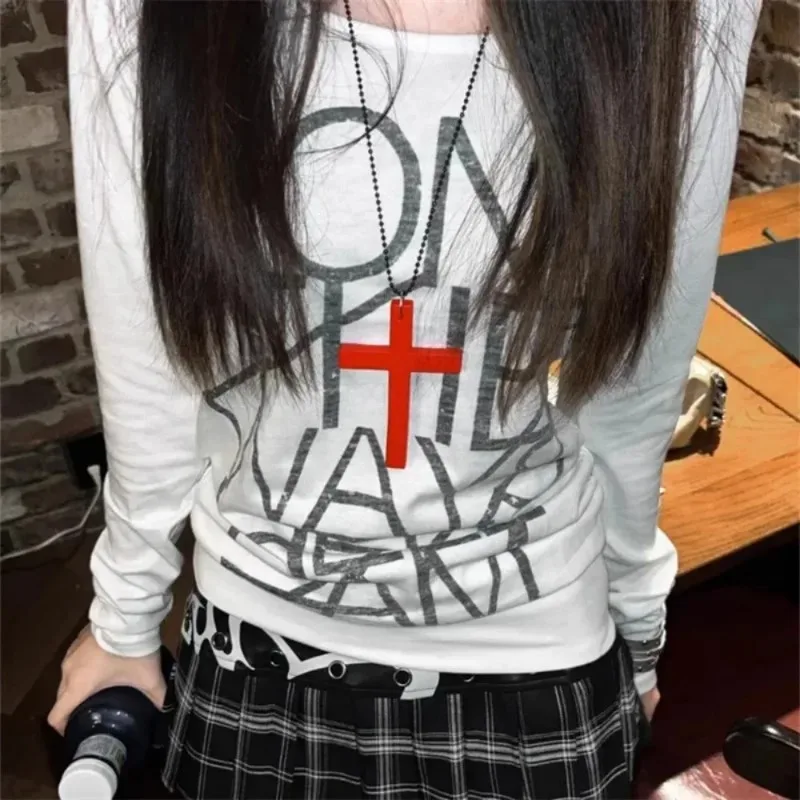 Fashion Punk Gothic Wood Cross Pendant Necklace for Women Men Halloween Vintage Black Hip Hop Y2K Accessories Party Jewelry Gift
