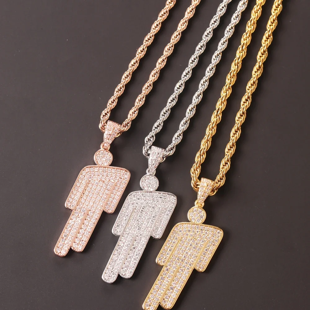 Hip Hop Necklace,Stainless Steel Round Head Zircon Couple Pendant Necklace,Skew Head Pendant Full of Zircon Chaoren Necklace Hip Hop Necklace,Stainless Steel Round Head Zircon Couple Pendant Necklace,Skew Head Pendant Full of Zircon Chaoren Necklace