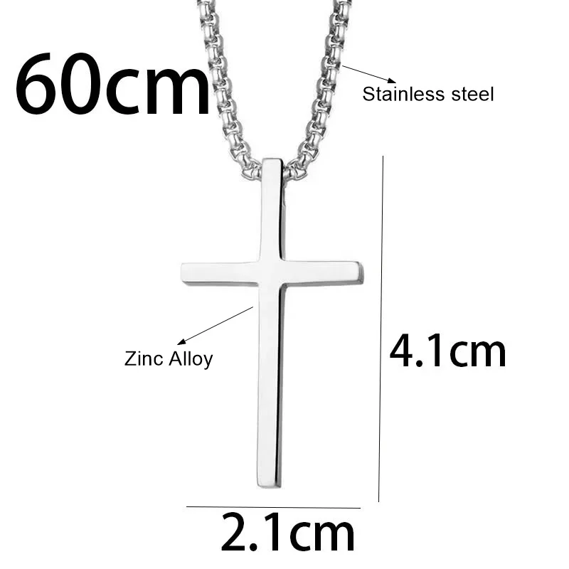 LATS Vintage Stainless Steel Chain Alloy Cross Pendant Necklace High Quality Jewelry Wholesale