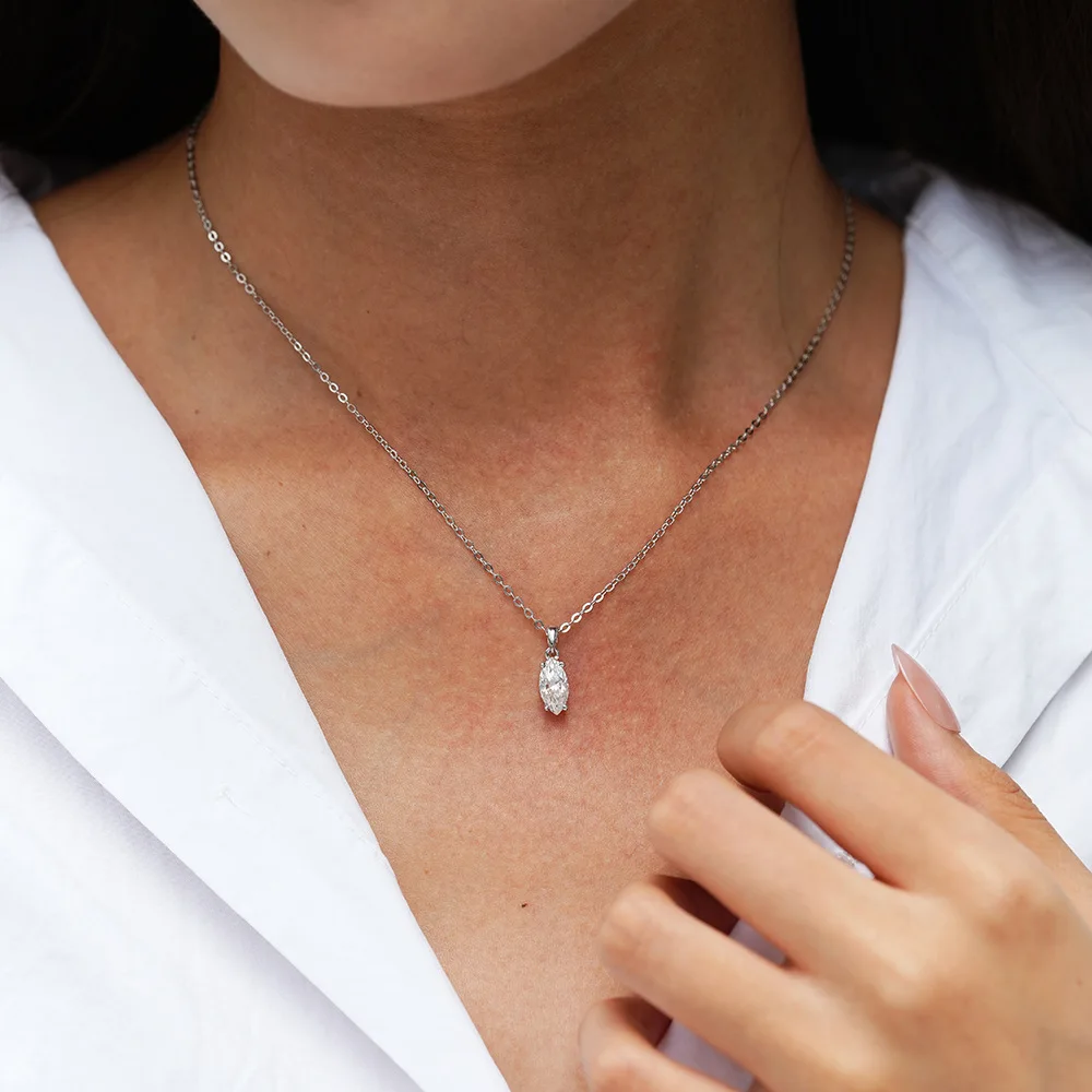 PureNew 1-5ct Classic Full Moissanite Necklace For Women S925 Silver Plated 18k Gold D Color VVS1 Women's Moissanite Chain Gift PureNew 1-5ct Classic Full Moissanite Necklace For Women S925 Silver Plated 18k Gold D Color VVS1 Women's Moissanite Chain Gift