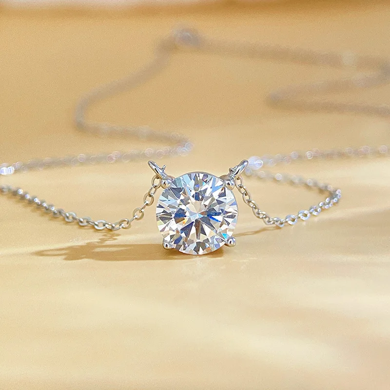 PureNew 1-5ct Classic Full Moissanite Necklace For Women S925 Silver Plated 18k Gold D Color VVS1 Women's Moissanite Chain Gift PureNew 1-5ct Classic Full Moissanite Necklace For Women S925 Silver Plated 18k Gold D Color VVS1 Women's Moissanite Chain Gift