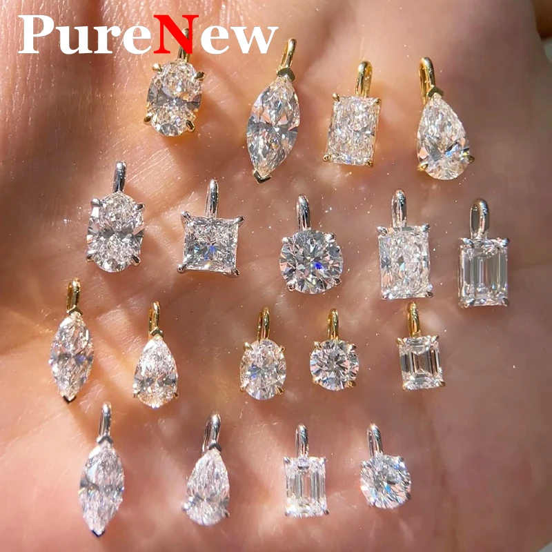 PureNew 1-5ct Classic Full Moissanite Necklace For Women S925 Silver Plated 18k Gold D Color VVS1 Women’s Moissanite Chain Gift PureNew 1-5ct Classic Full Moissanite Necklace For Women S925 Silver Plated 18k Gold D Color VVS1 Women's Moissanite Chain Gift