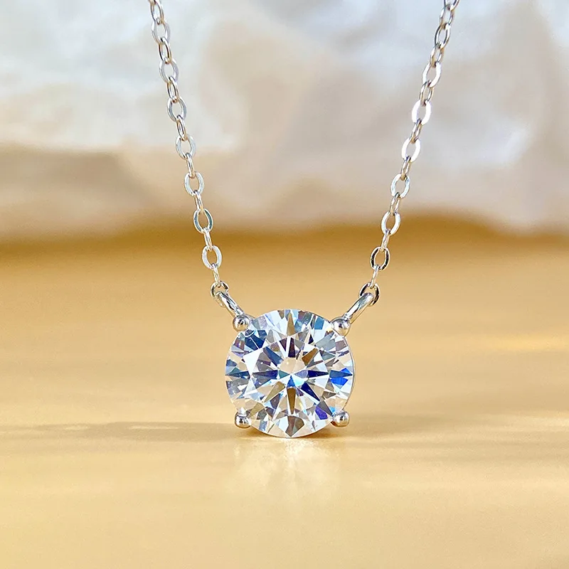 PureNew 1-5ct Classic Full Moissanite Necklace For Women S925 Silver Plated 18k Gold D Color VVS1 Women's Moissanite Chain Gift PureNew 1-5ct Classic Full Moissanite Necklace For Women S925 Silver Plated 18k Gold D Color VVS1 Women's Moissanite Chain Gift