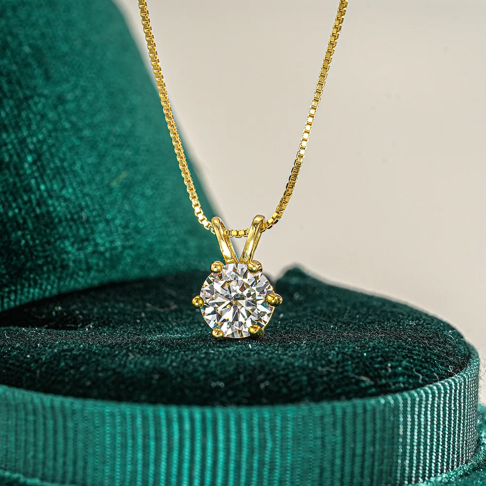 PureNew 1-5ct Classic Full Moissanite Necklace For Women S925 Silver Plated 18k Gold D Color VVS1 Women's Moissanite Chain Gift PureNew 1-5ct Classic Full Moissanite Necklace For Women S925 Silver Plated 18k Gold D Color VVS1 Women's Moissanite Chain Gift