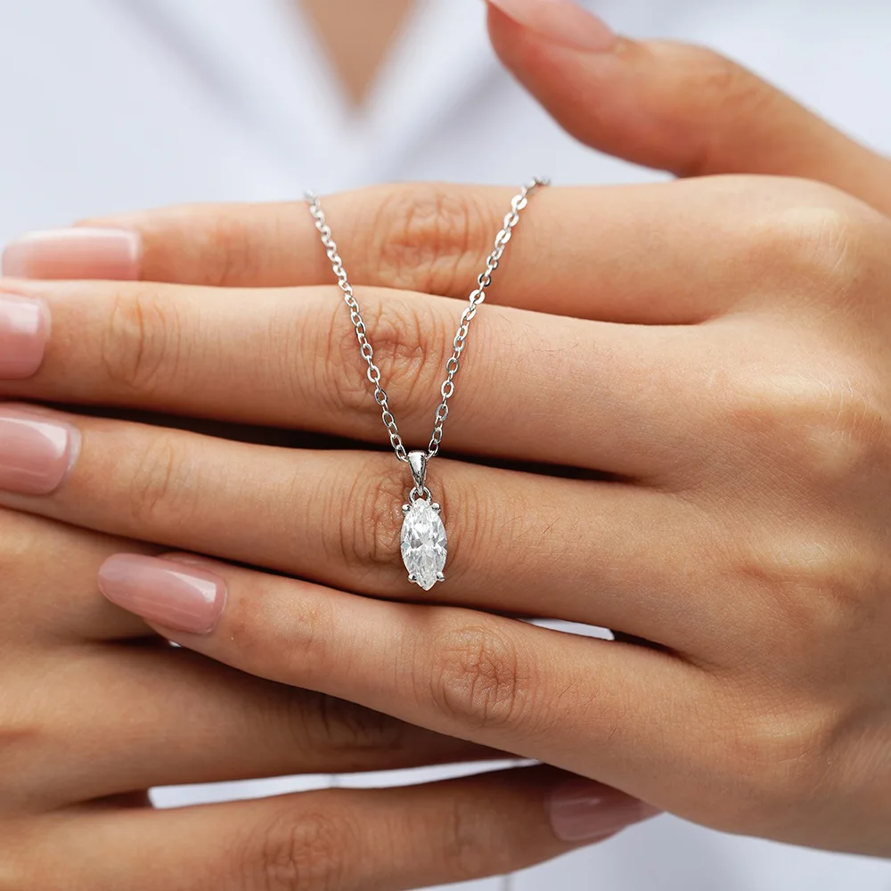 PureNew 1-5ct Classic Full Moissanite Necklace For Women S925 Silver Plated 18k Gold D Color VVS1 Women's Moissanite Chain Gift PureNew 1-5ct Classic Full Moissanite Necklace For Women S925 Silver Plated 18k Gold D Color VVS1 Women's Moissanite Chain Gift