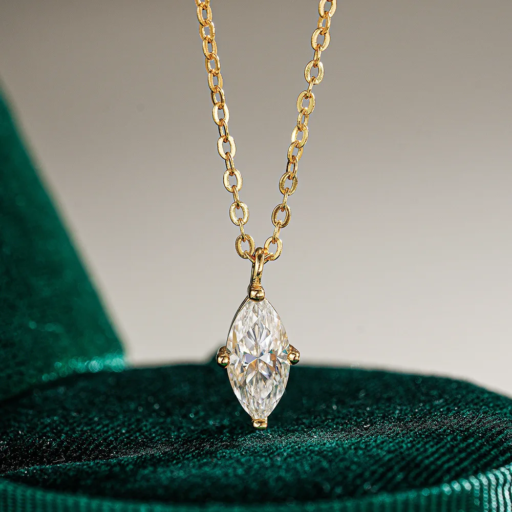 PureNew 1-5ct Classic Full Moissanite Necklace For Women S925 Silver Plated 18k Gold D Color VVS1 Women's Moissanite Chain Gift PureNew 1-5ct Classic Full Moissanite Necklace For Women S925 Silver Plated 18k Gold D Color VVS1 Women's Moissanite Chain Gift