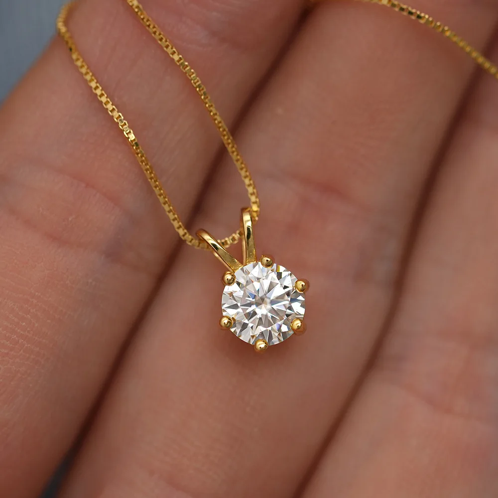 PureNew 1-5ct Classic Full Moissanite Necklace For Women S925 Silver Plated 18k Gold D Color VVS1 Women’s Moissanite Chain Gift PureNew 1-5ct Classic Full Moissanite Necklace For Women S925 Silver Plated 18k Gold D Color VVS1 Women's Moissanite Chain Gift